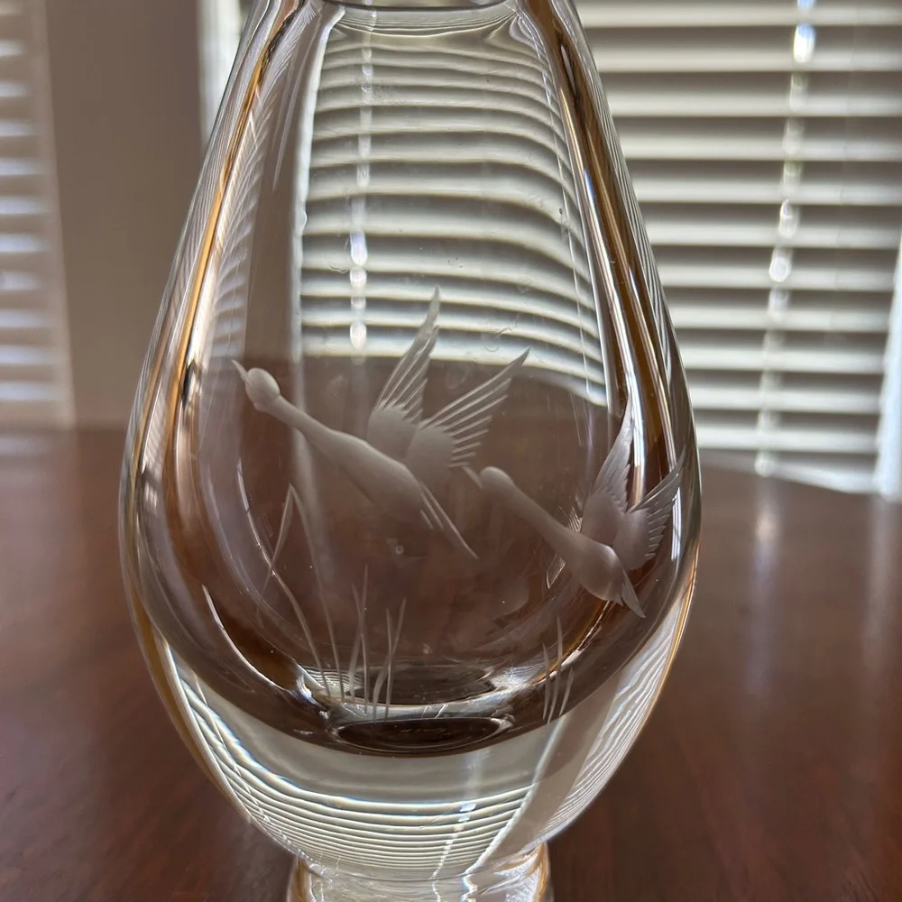Elegant Glass Numbered 6 inch tall clear glass VASE